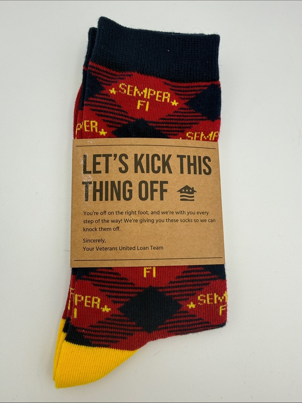 Bombas Red, Black & Yellow 'Semper Fi' Patterned Men's Socks